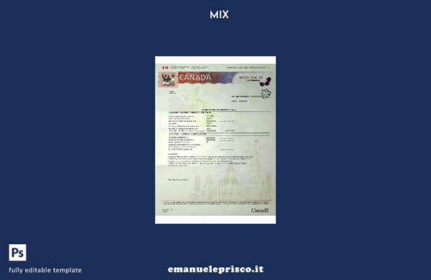 modello di permesso di studio canadese in stile verificato
